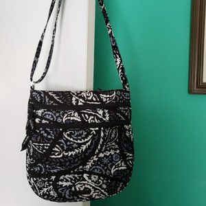 Vera Bradley Triple Zip Hipster Paisley Noir